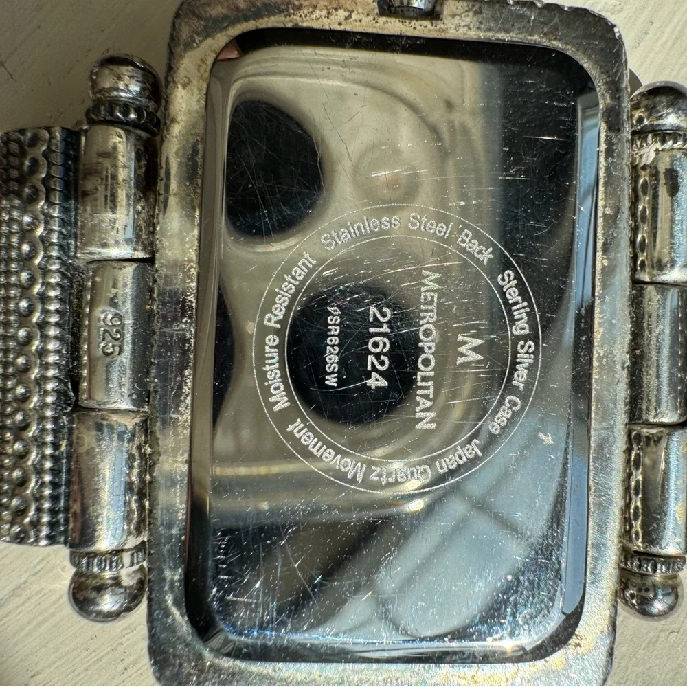 Metropolitan Sterling Silver Ladies Watch with leather band
